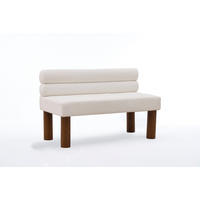SITZBANK minimalistisch mit Bouclé-Bezug und Holzrahmen, DE-42315, Beige - Beige, Holz (59/72/116cm) - ComfortXL
