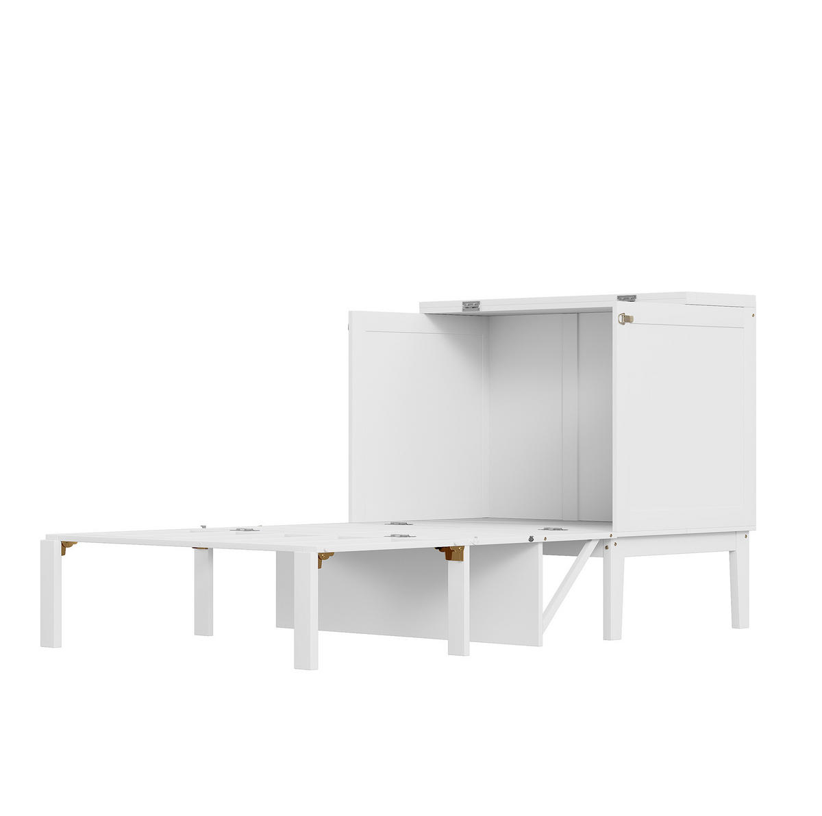KLAPPBETT vertikal 90/200 cm in Weiß – platzsparend mit Stauraum - Weiß, Holz (90/200cm) - BEAOK