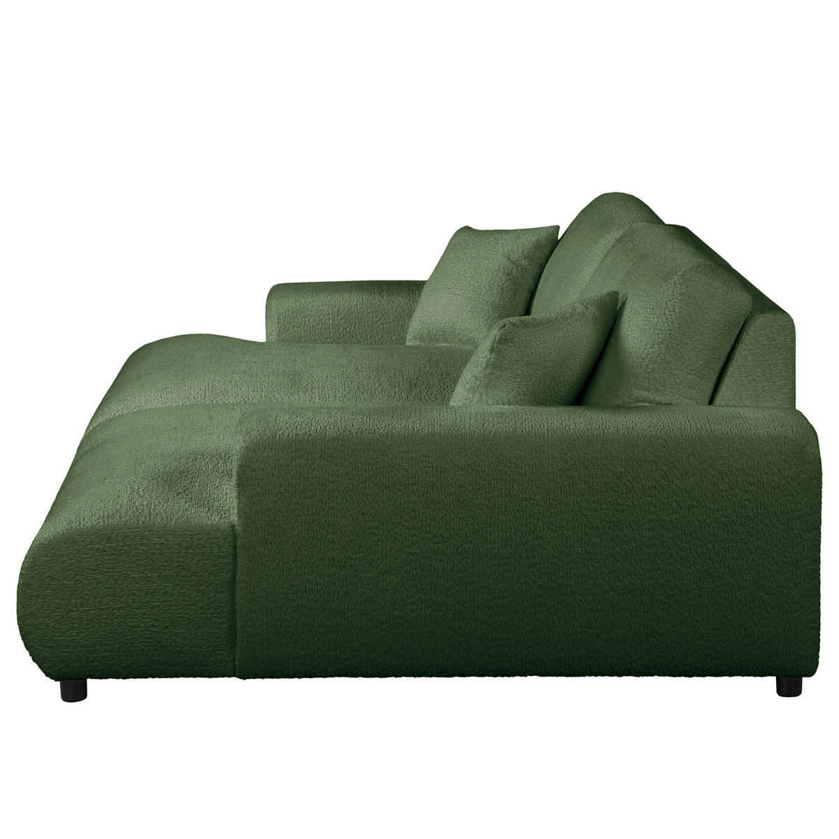 BIGSOFA - Dunkelgrün/Schwarz, Kunststoff/Textil (237/79/144cm) - home24