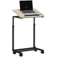 BEISTELLTISCH in C-Form, Eichefarben - Eichefarben, Metall (55/36/82.5cm) - HOMCOM