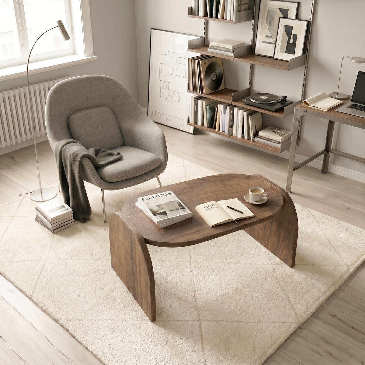 COUCHTISCH Monde Walnuss - Braun, Holzwerkstoff (50/89/42cm) - Decorotika