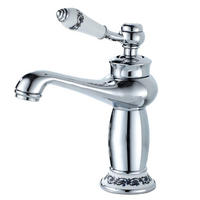 WASCHTISCHARMATUR Retro Einhebelmischer Antik Messing Silber - Silberfarben, Metall (16.5/19/6.4cm) - Kaket