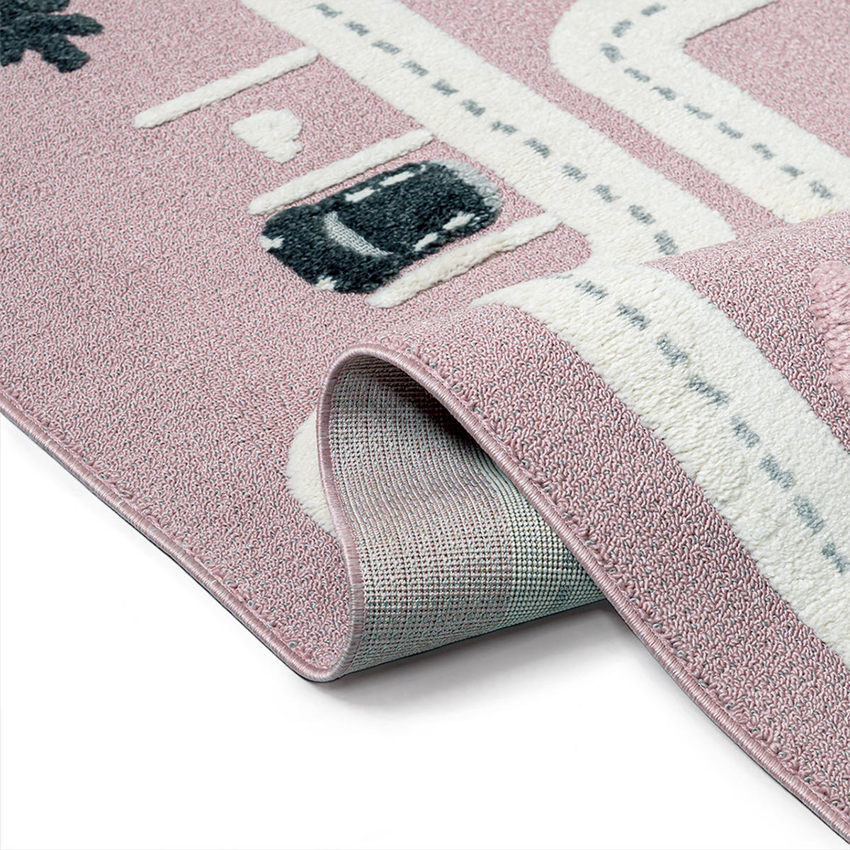 KINDERTEPPICH Buffo Neli Mazovia 120x170cm Weiß Schwarz Straßen Mittelflor - Weiß, Textil (120/170cm) - Mazovia