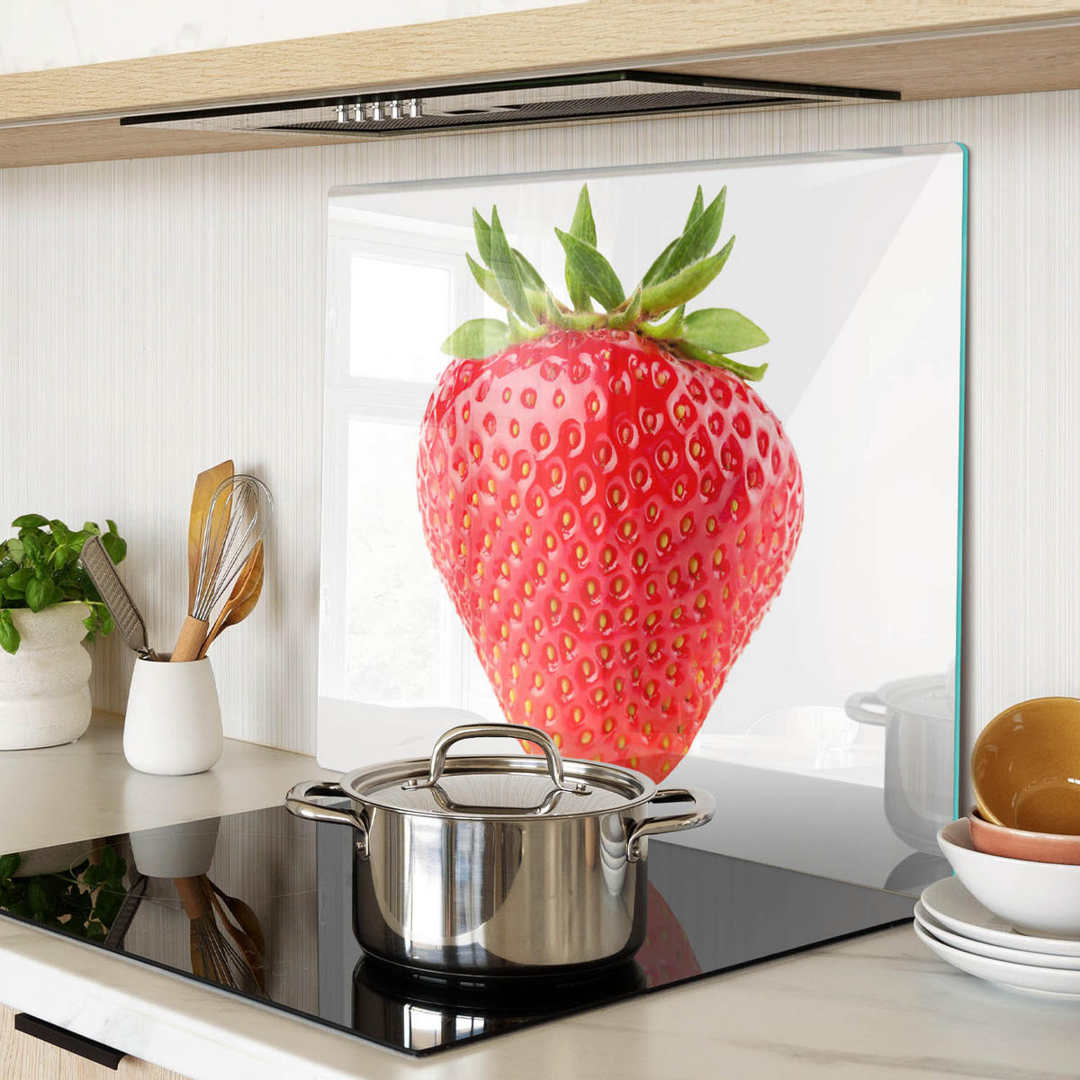 GLASPLATTE 60x52 cm Erdbeere - Rot, Glas (60/0.4/52cm) - TULUP