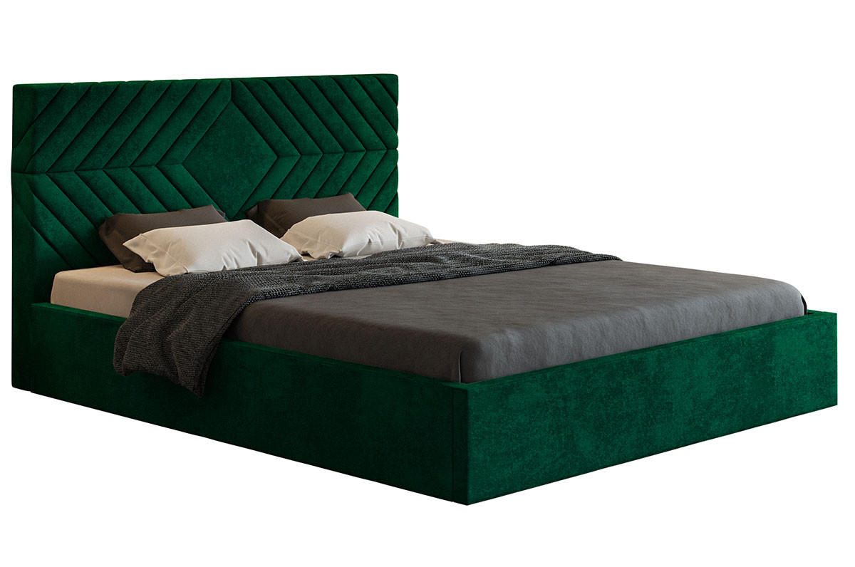 BETT Bezugsstoff Flaschengrün OLDO 2 Mit Bettkasten 120x200 cm - Grün, Textil (120/200cm) - Sepro Meble