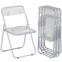 KLAPPSESSEL Transparent 4 Stück - Transparent, Kunststoff (47/75/48cm) - GiPP