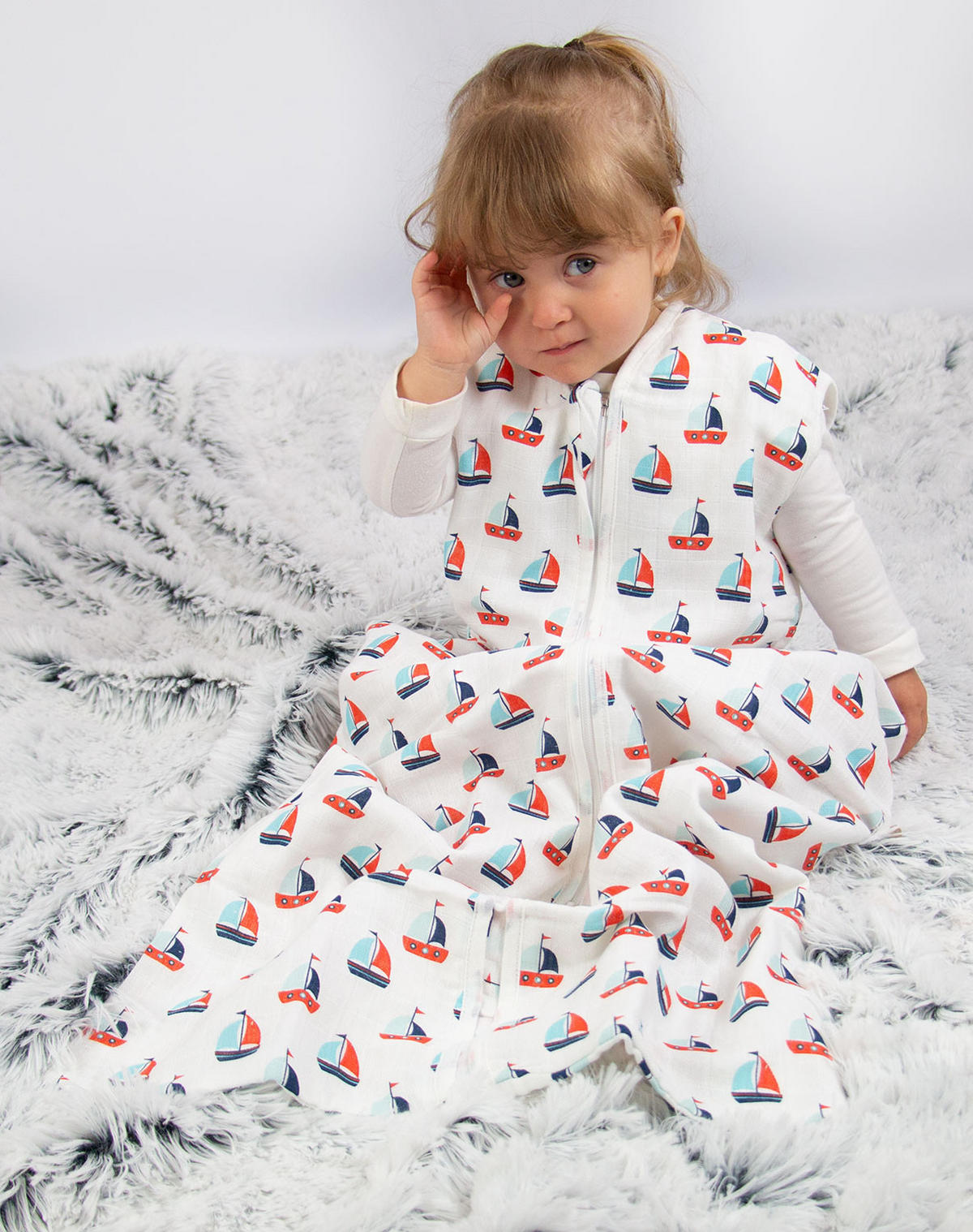 BABYSCHLAFSACK, 110 cm, 100% Baumwolle, bunt - Weiß, Textil (22/110cm) - Zollner