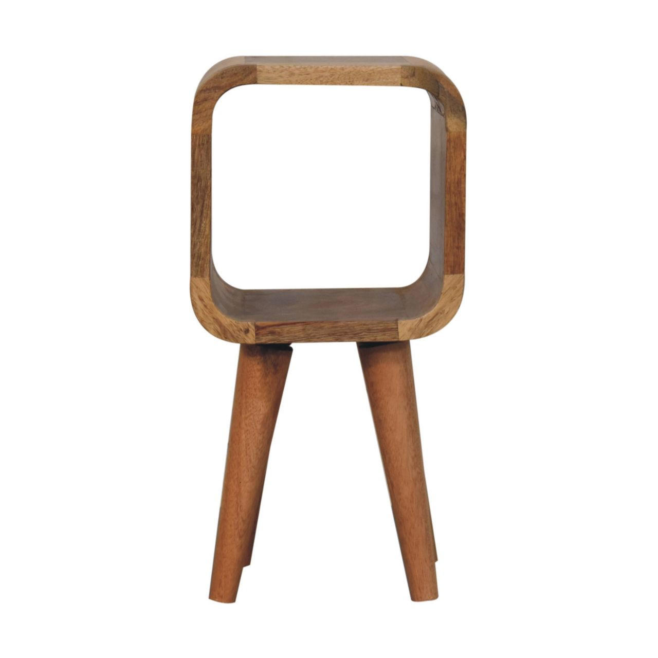 Artisan Furniture NOČNÍ SKŘÍŇKA Mini zakřivená medově karamelová nástěnná, 2 zásuvky, tmavě hnědá