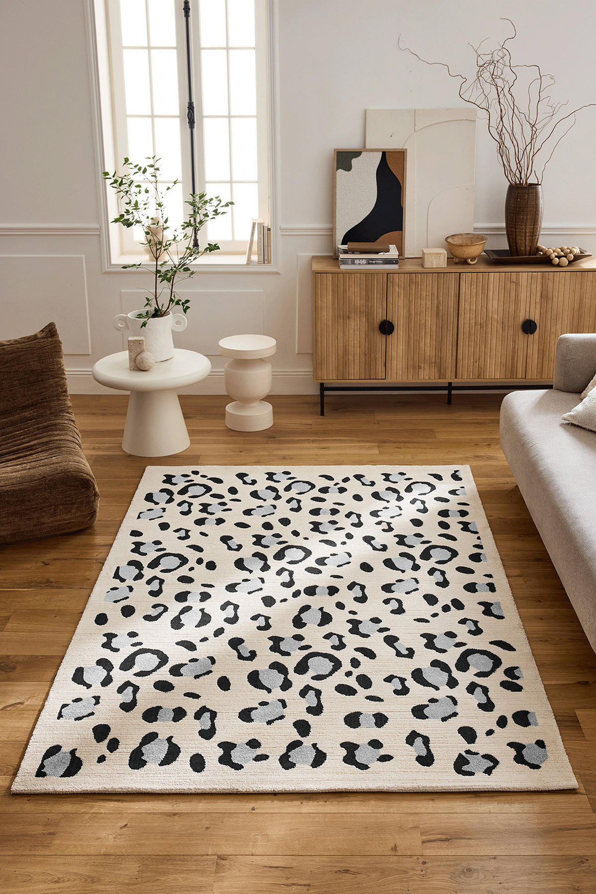 TEPPICH mit Leopardenmuster 160/230 cm Leovah Creme - Creme, Textil (160/230cm) - Nazar Rugs