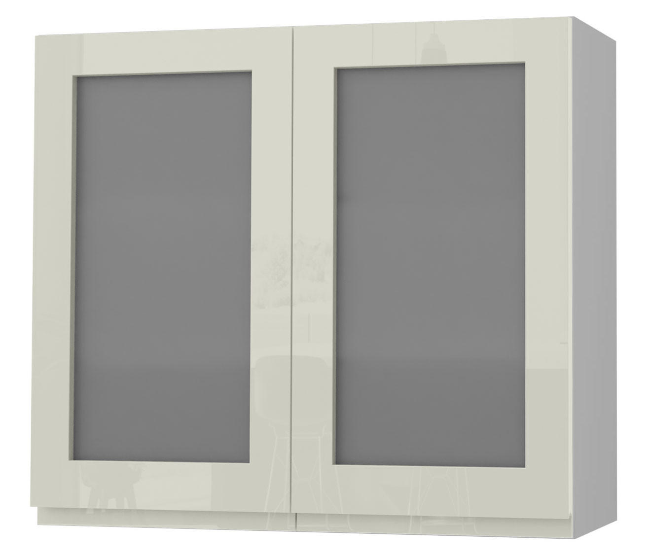 HÄNGESCHRANK Florence W3S/80 Grau / RAL 1013 perlweiß HG 80 / 32,5 / 72cm - Weiß Hochglanz/Grau, Holz/Holzwerkstoff (80/72/32.5cm) - Feldmann-Wohnen