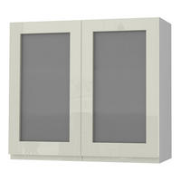 HÄNGESCHRANK Florence W3S/80 Grau / RAL 1013 perlweiß HG 80 / 32,5 / 72cm - Weiß Hochglanz/Grau, Holz/Holzwerkstoff (80/72/32.5cm) - Feldmann-Wohnen