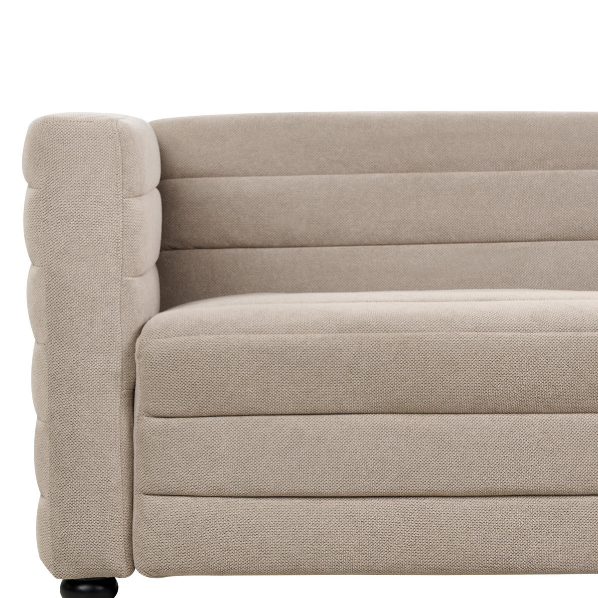 3-SITZER-SOFA Stoff taupe Hofn - Beige/Schwarz, Textil (214/72/79cm) - Beliani