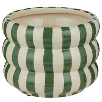 BLUMENTOPF Hoop - Weiß/Grün, Keramik (15cm) - Butlers