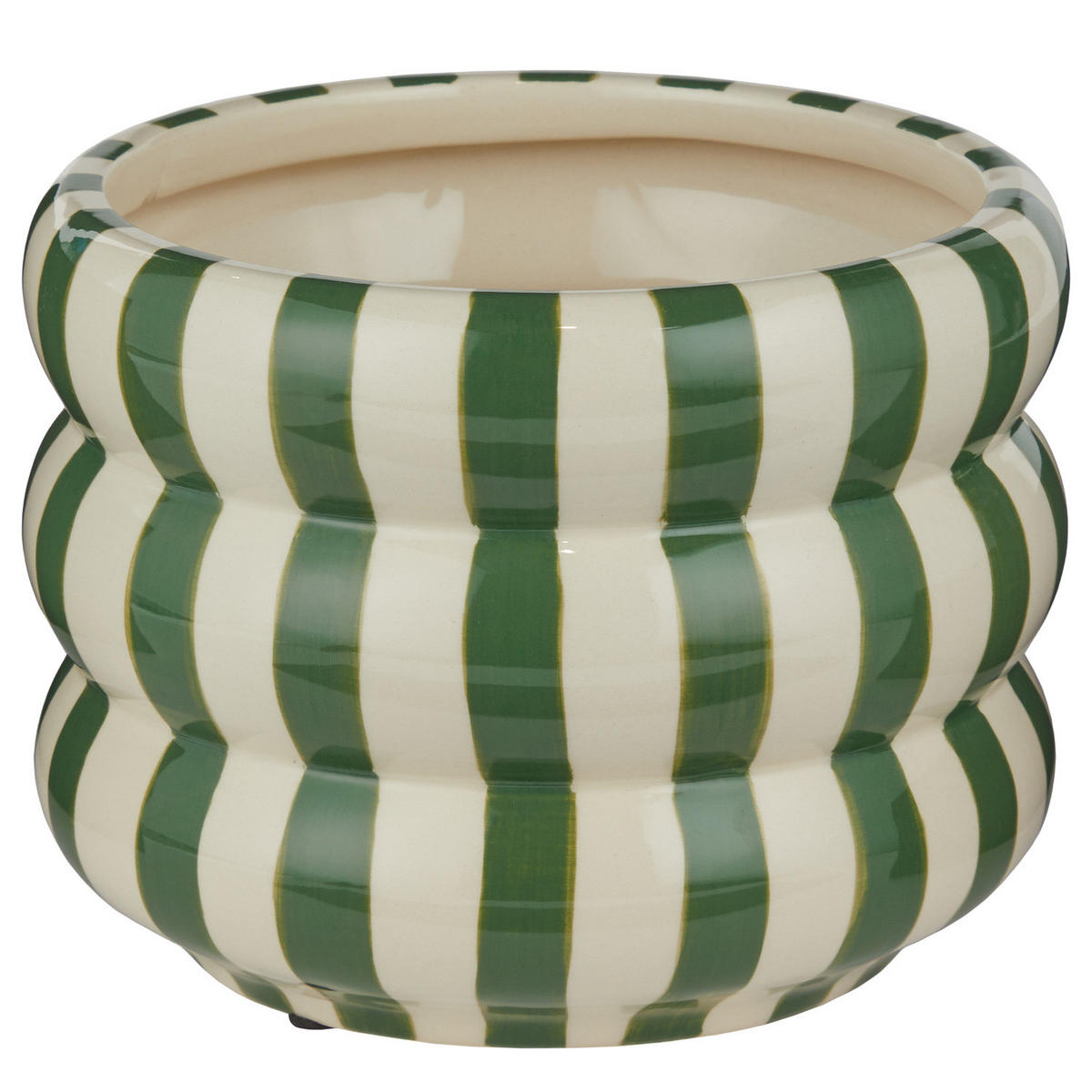 BLUMENTOPF Hoop - Weiß/Grün, Keramik (15cm) - Butlers