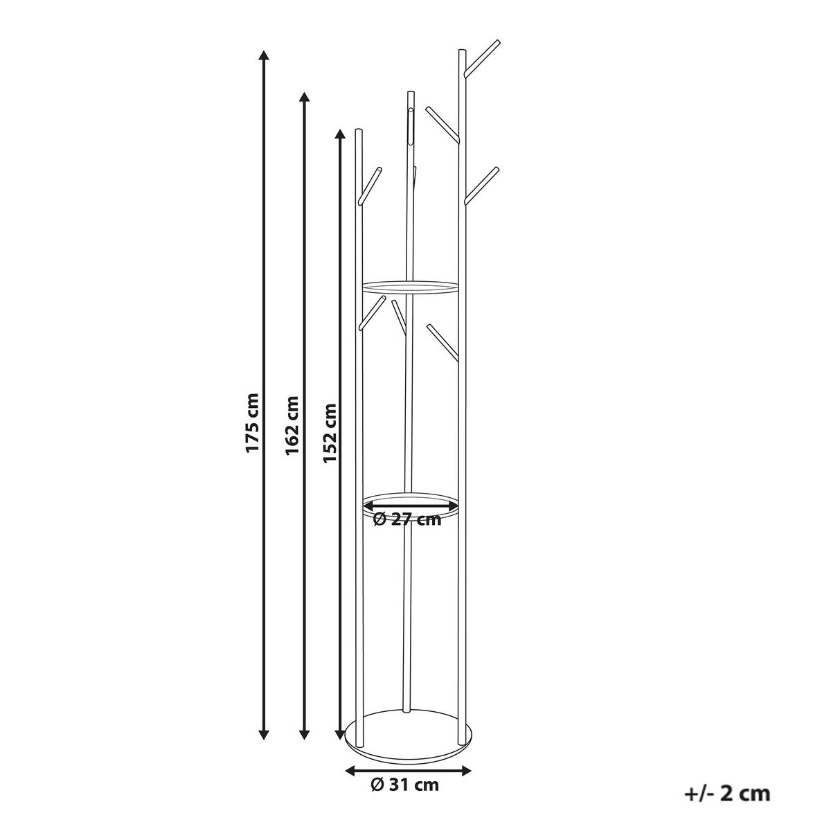 GARDEROBENSTÄNDER Metall gold/weiß 175 cm Raltson - Goldfarben/Weiß, Metall (31/175/31cm) - Beliani