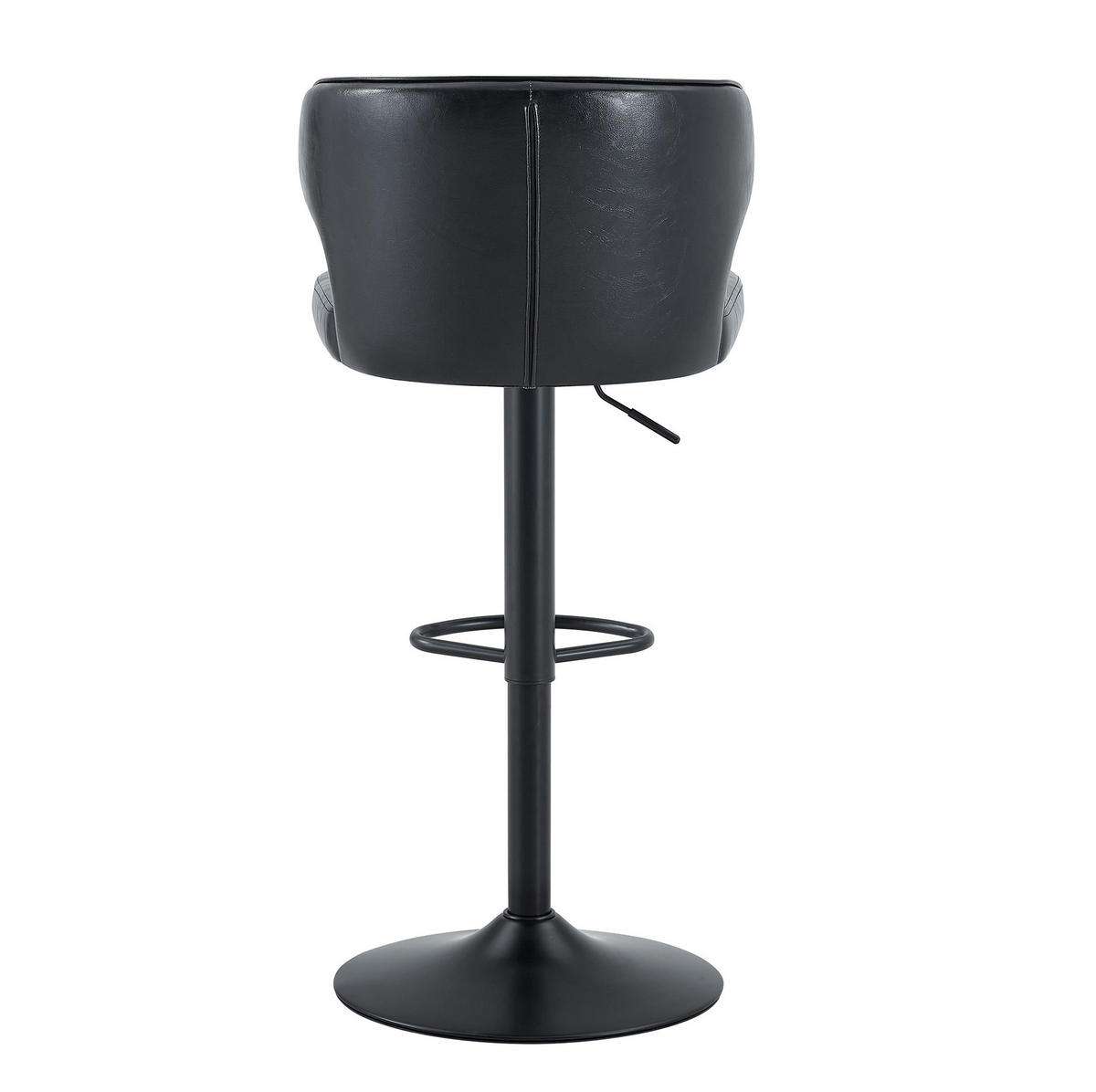 BARHOCKER mit Lehne, höhenverstellbar, 360° drehbar, Schwarz - Schwarz, Kunststoff (45/110/49.7cm) - MIVRAY
