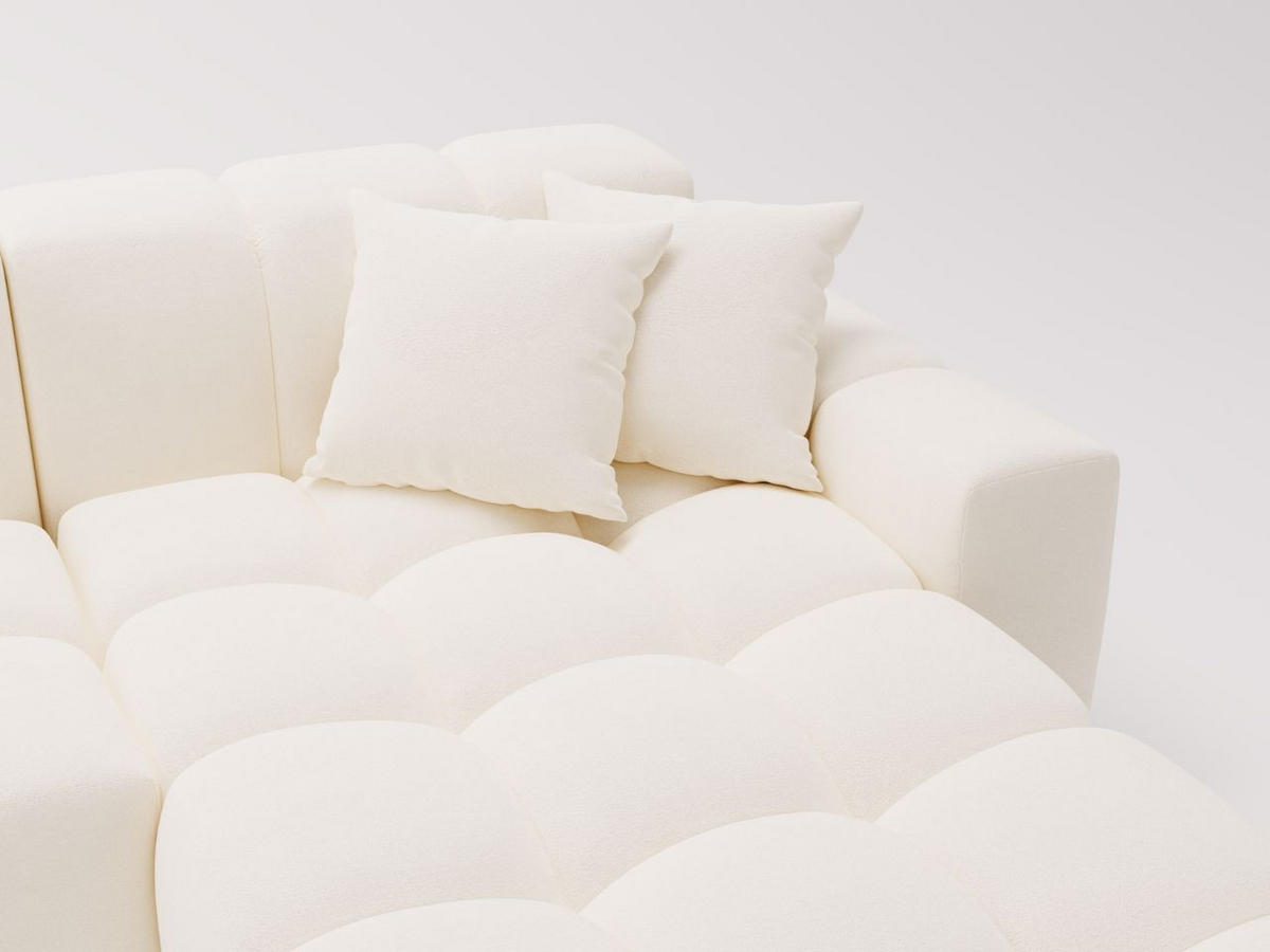 ECKSOFA Loopo Creme Rechts - Creme, Holz/Textil (265/180cm) - Graingold