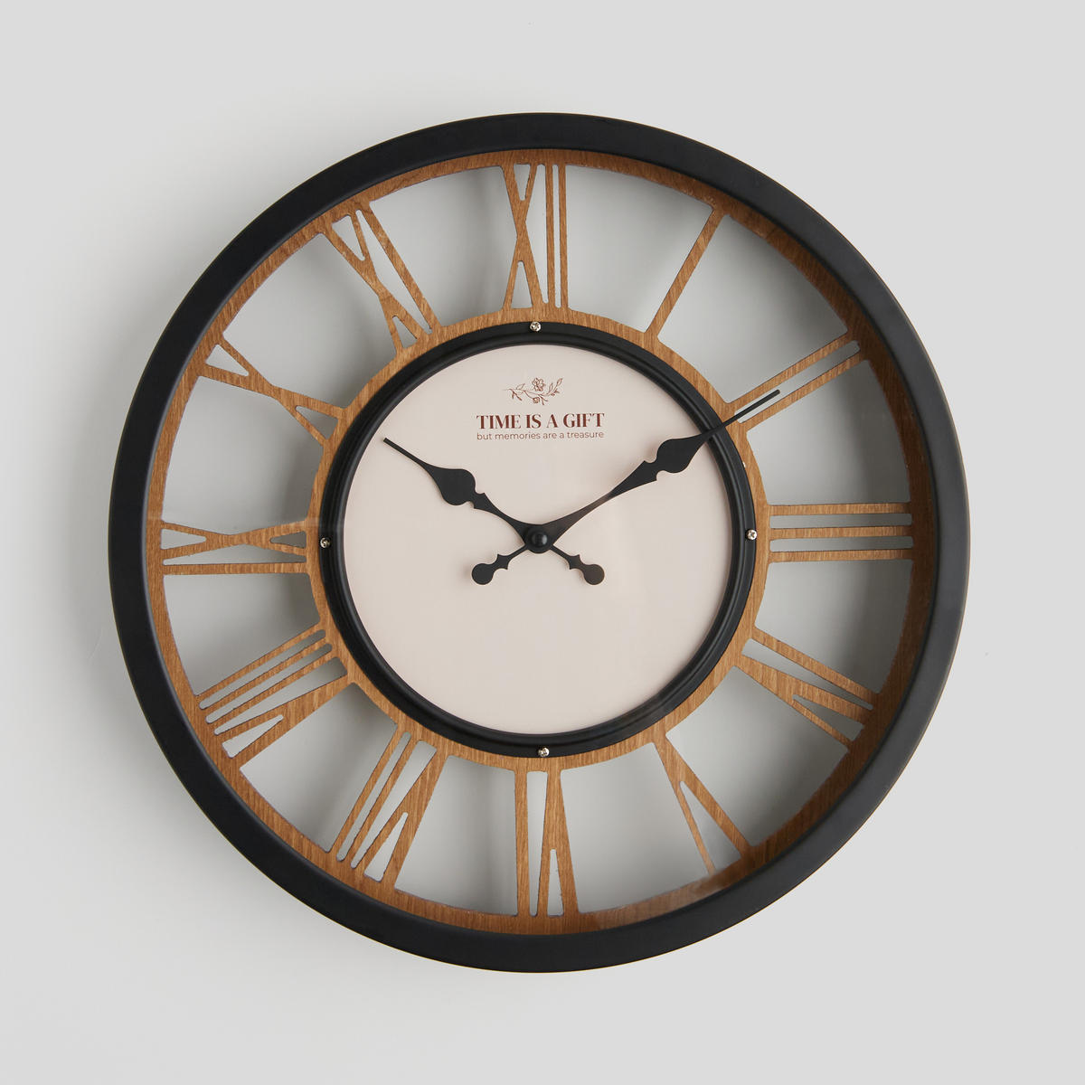 WANDUHR Eroma 40x40cm, Schwarz - Schwarz, Metall (40/6/40cm) - home&you