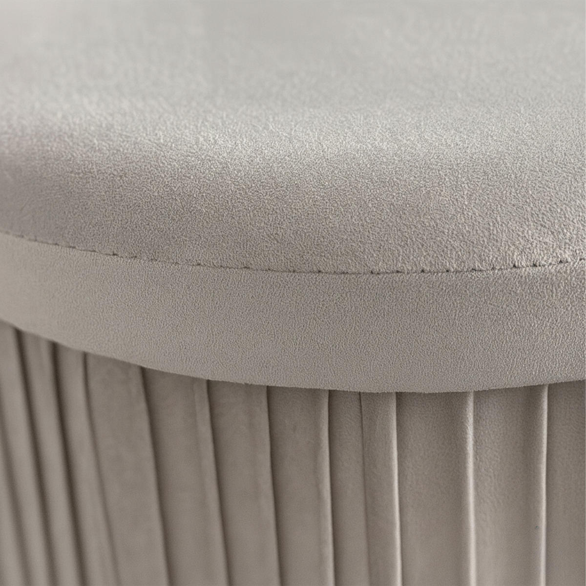 HOCKER - Hellgrau/Grau, Holzwerkstoff/Textil (38/38/38cm) - Relaxdays