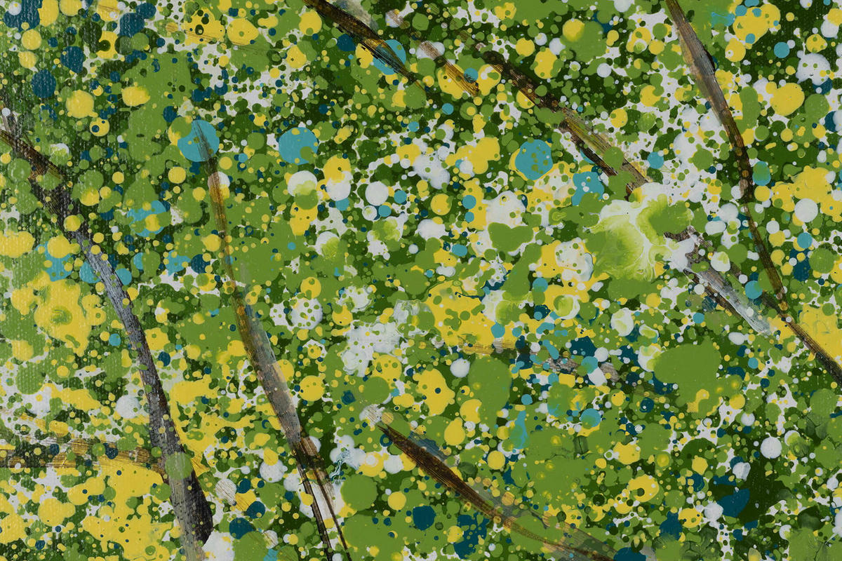 ACRYLBILD HANDGEMALT 100/75 cm - Braun/Grün, Holz/Textil (2/75cm) - KUNSTLOFT