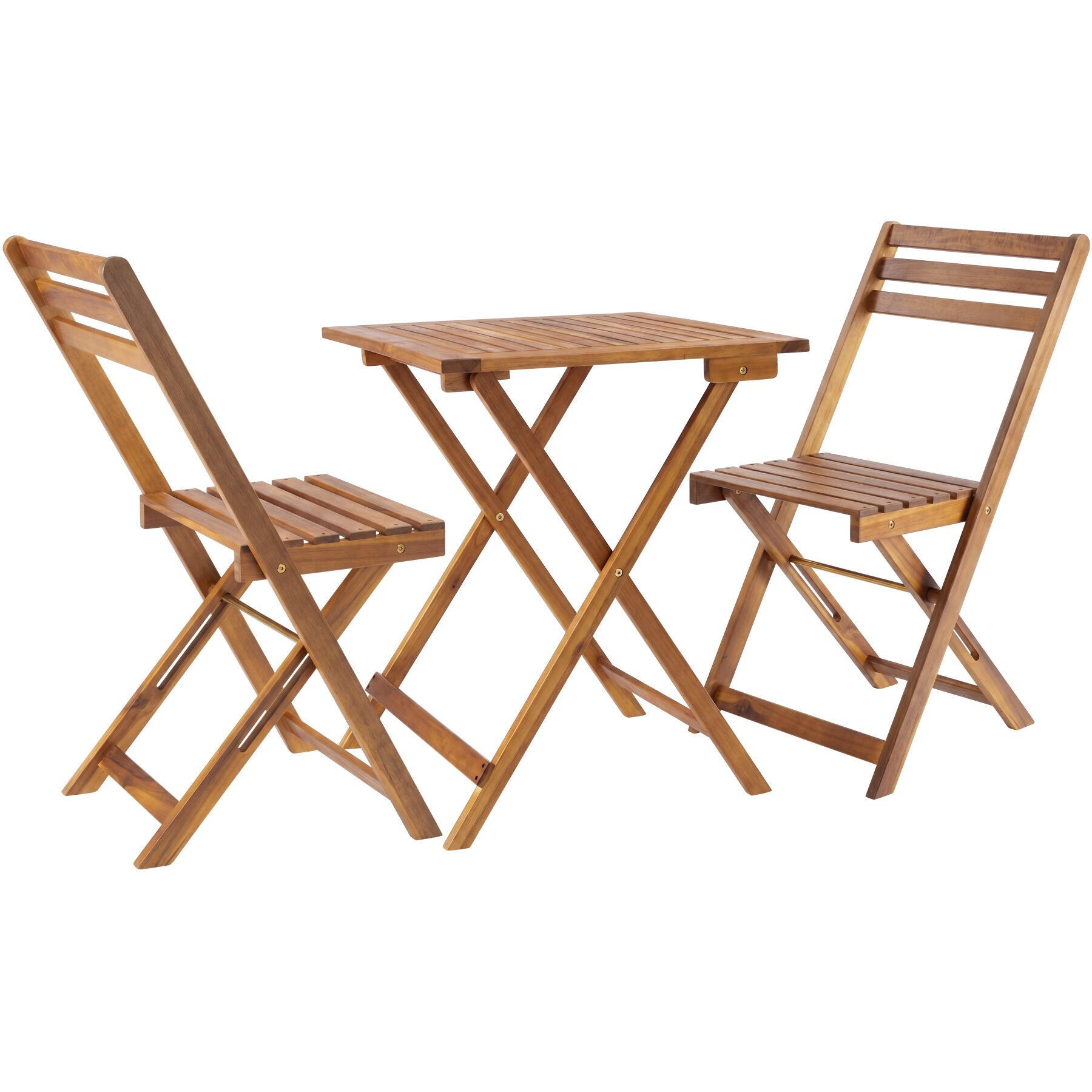 BISTROSET Sóller, massives Akazienholz, braun - Braun, Naturmaterialien/Holz - tectake