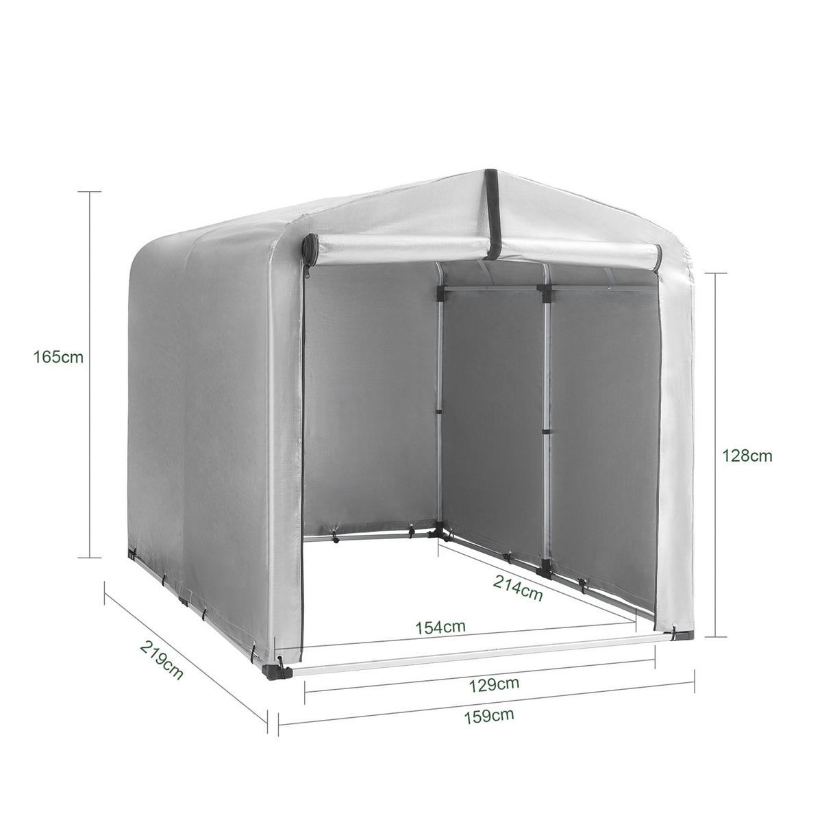 FAHRRADGARAGE Silber-Aluminium - Silberfarben, Metall (159/165/219cm) - SoBuy