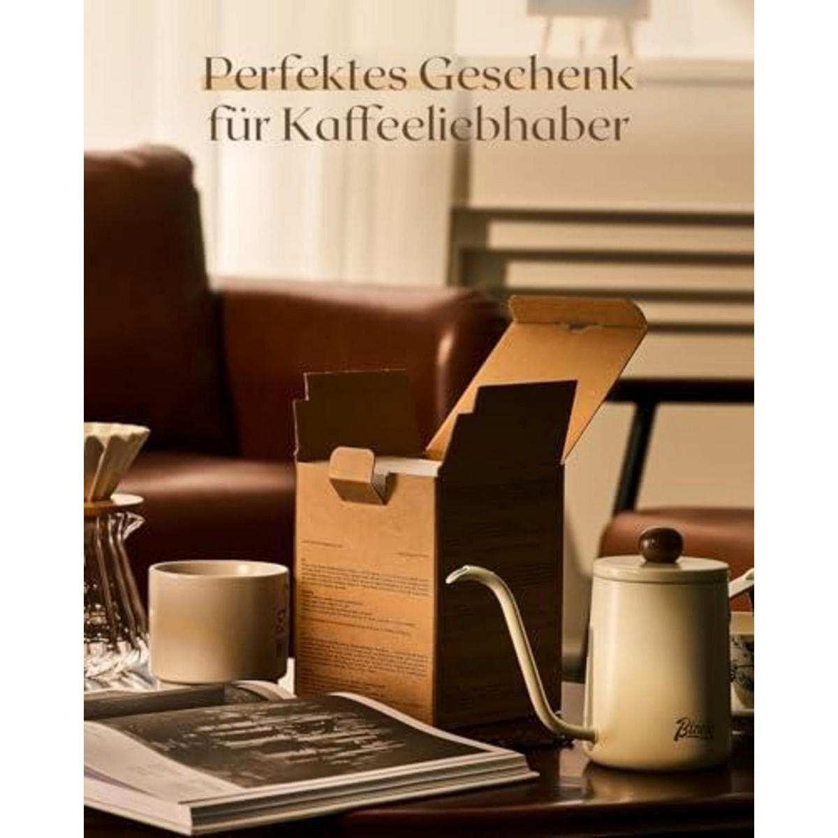 DUFTKERZE Coconut Latte 460g Sojawachs bis 99 Std. Brenndauer - Braun, Glas (7cm)