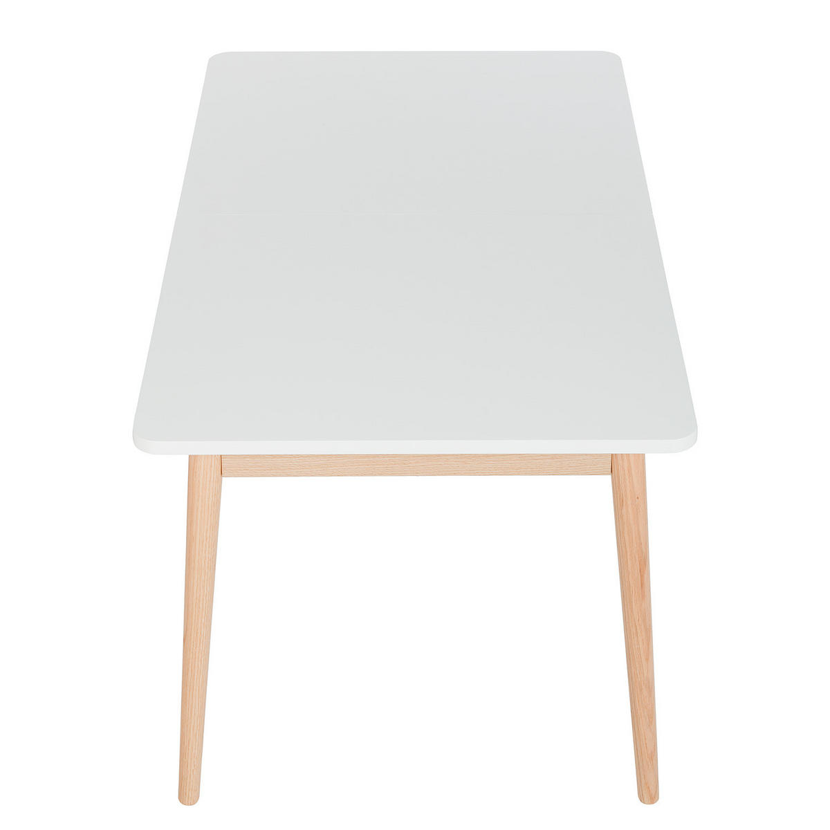 ESSTISCH mit Ausziehfunktion - Eiche teilmassiv - Weiß, Holzwerkstoff (90/160/77cm) - home24