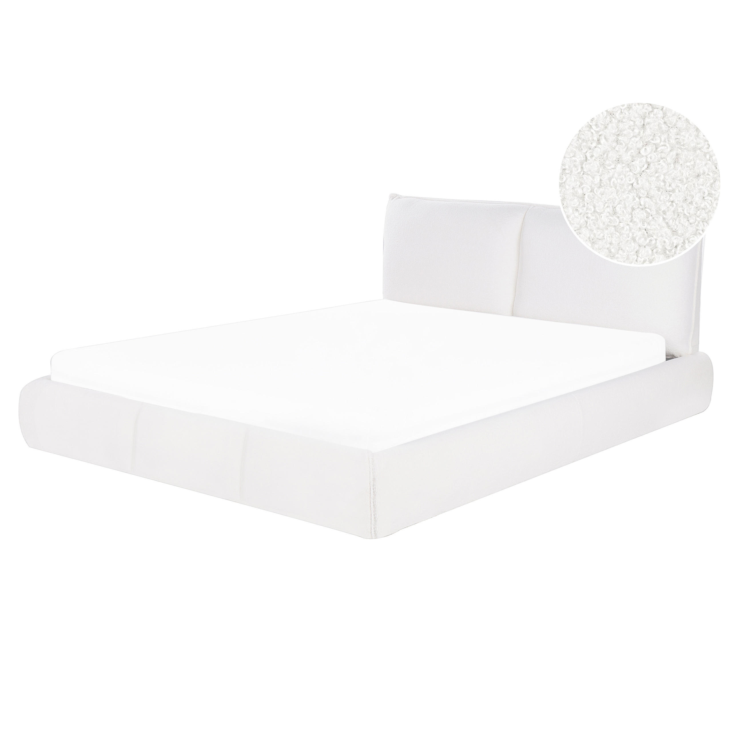 BETT mit Lattenrost 160/200 cm Weiß Vinay - Weiß, Textil (160/200cm) - Beliani