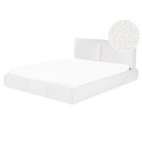 BETT mit Lattenrost 160/200 cm Weiß Vinay - Weiß, Textil (160/200cm) - Beliani