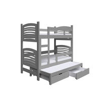 ETAGENBETT OHANA mit Bettkasten 75x160 cm Hellgrau - Hellgrau, Holz (75/160cm) - MASSENO