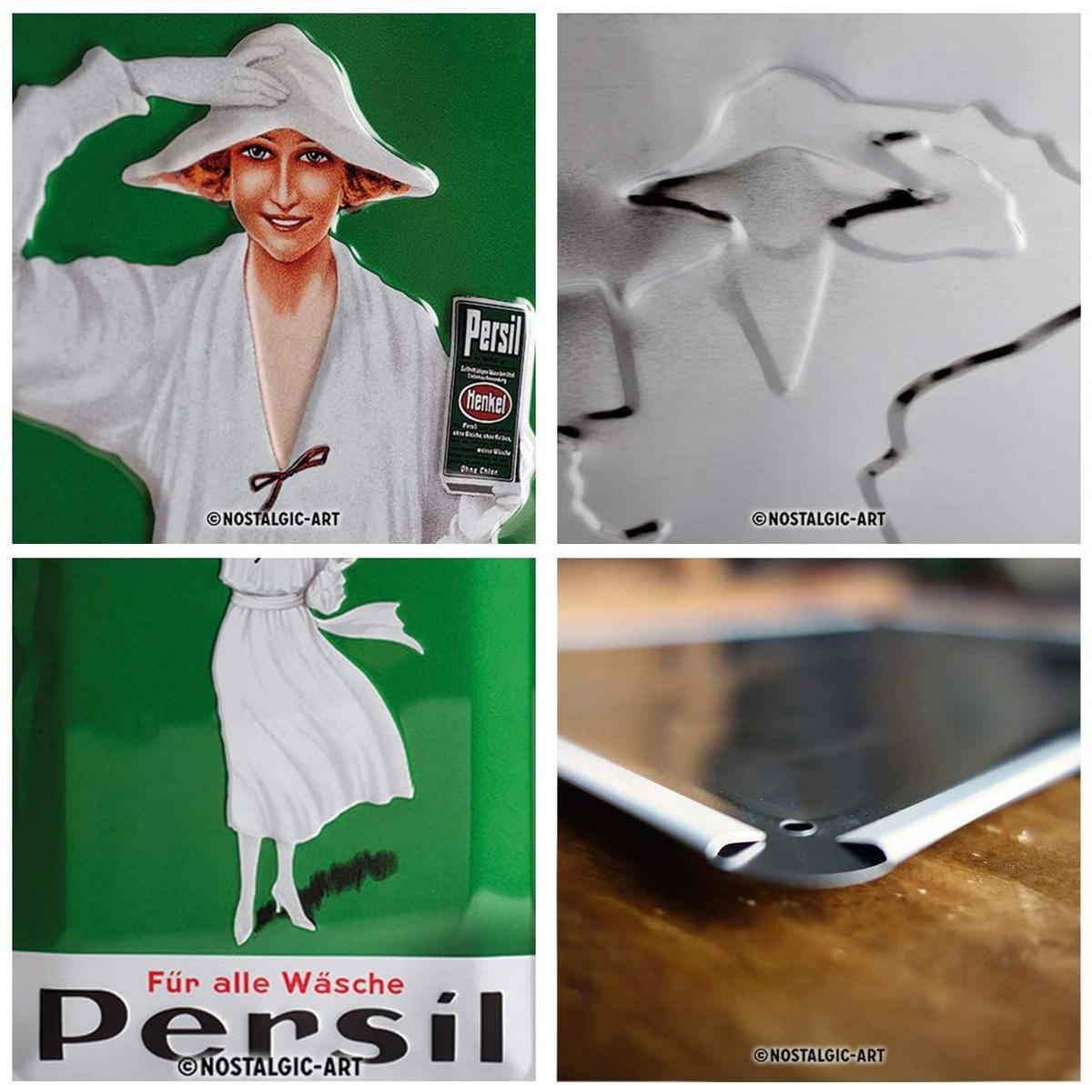 BLECHSCHILD 30/40 cm Persil Weiße Dame Grün - Multicolor, Metall (30/40/0.2cm) - Nostalgic-Art