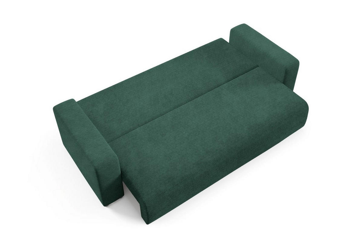 SCHLAFSOFA mit Bettkasten Grün - Grün, Textil (247/88/93cm) - Furnisell