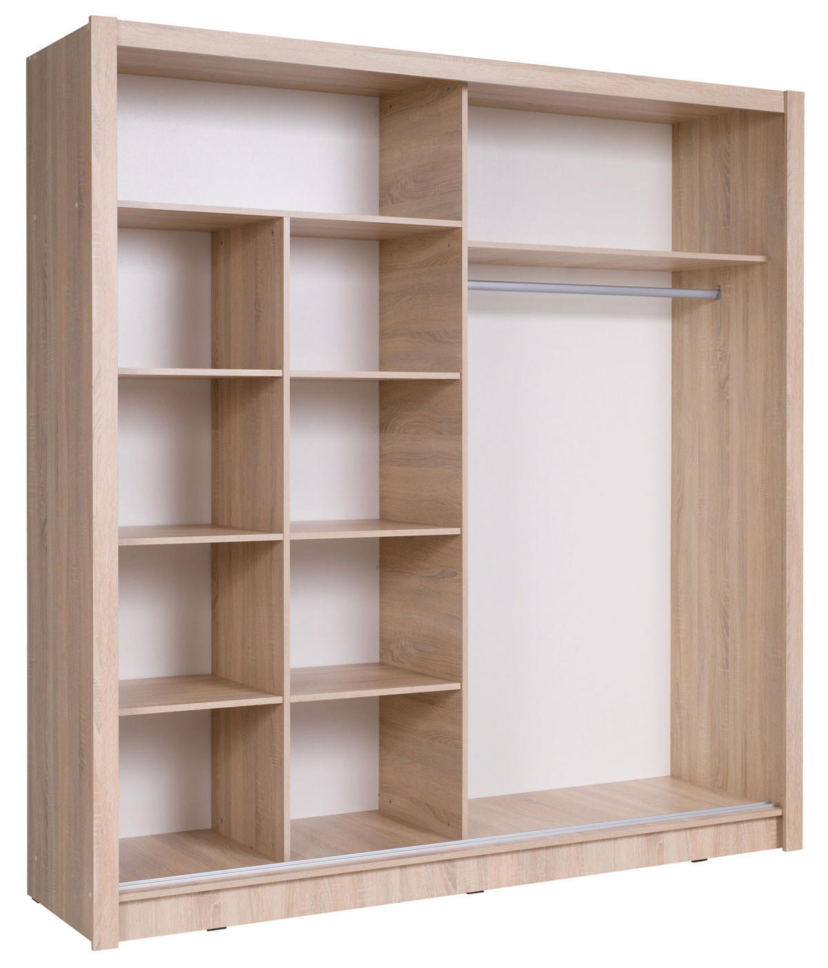 SCHIEBETÜRENSCHRANK Bergamo sonoma eiche 205 cm / 62,5 cm / 215 cm - Braun/Sonoma Eiche, Holz/Holzwerkstoff (205/215/63cm) - Feldmann-Wohnen