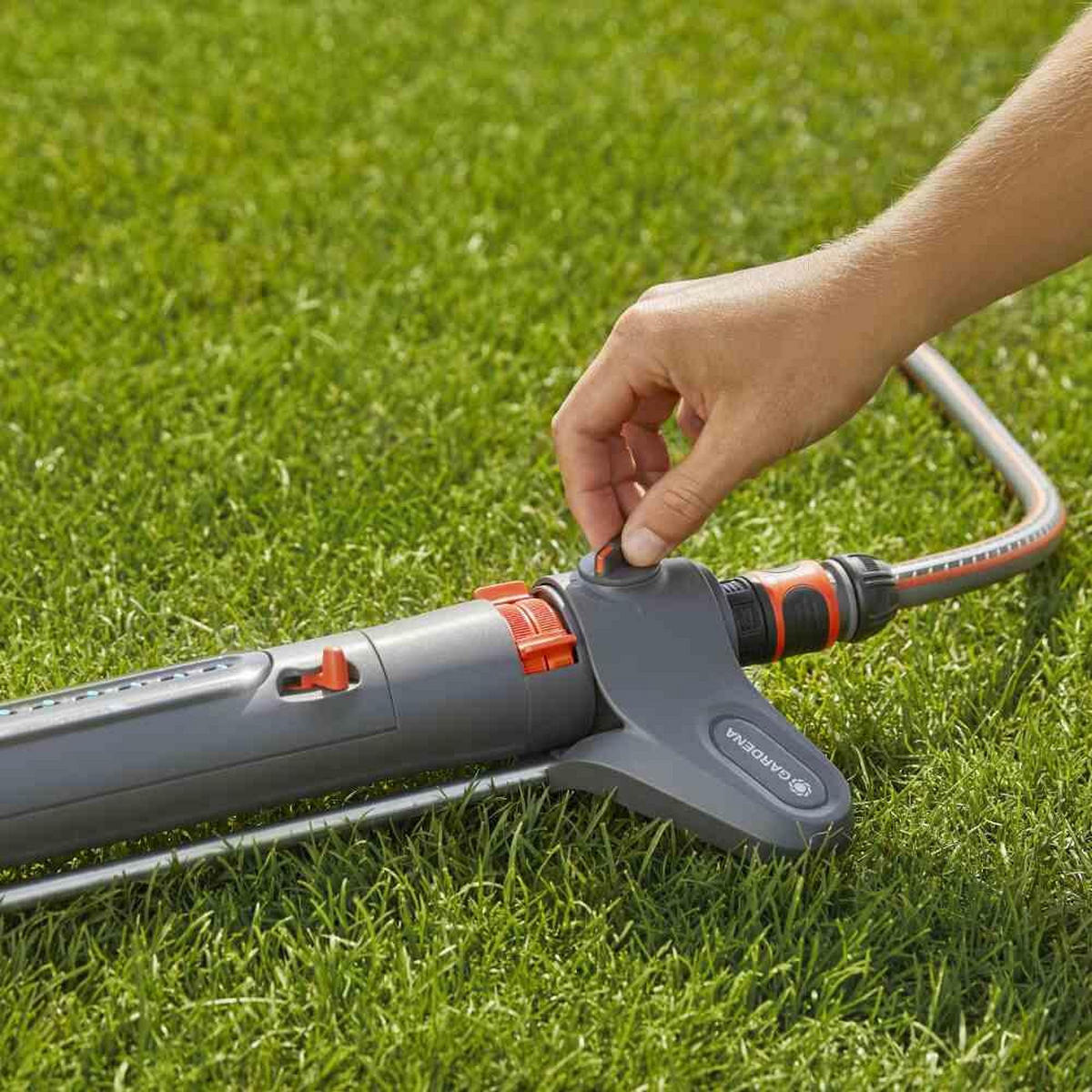 VIERECKREGNER AQUAZOOM M, BEREGNETE FLÄCHE 9-250 M², SPRENGBREITE - Multicolor, Kunststoff/Metall (56/22/9cm) - Gardena