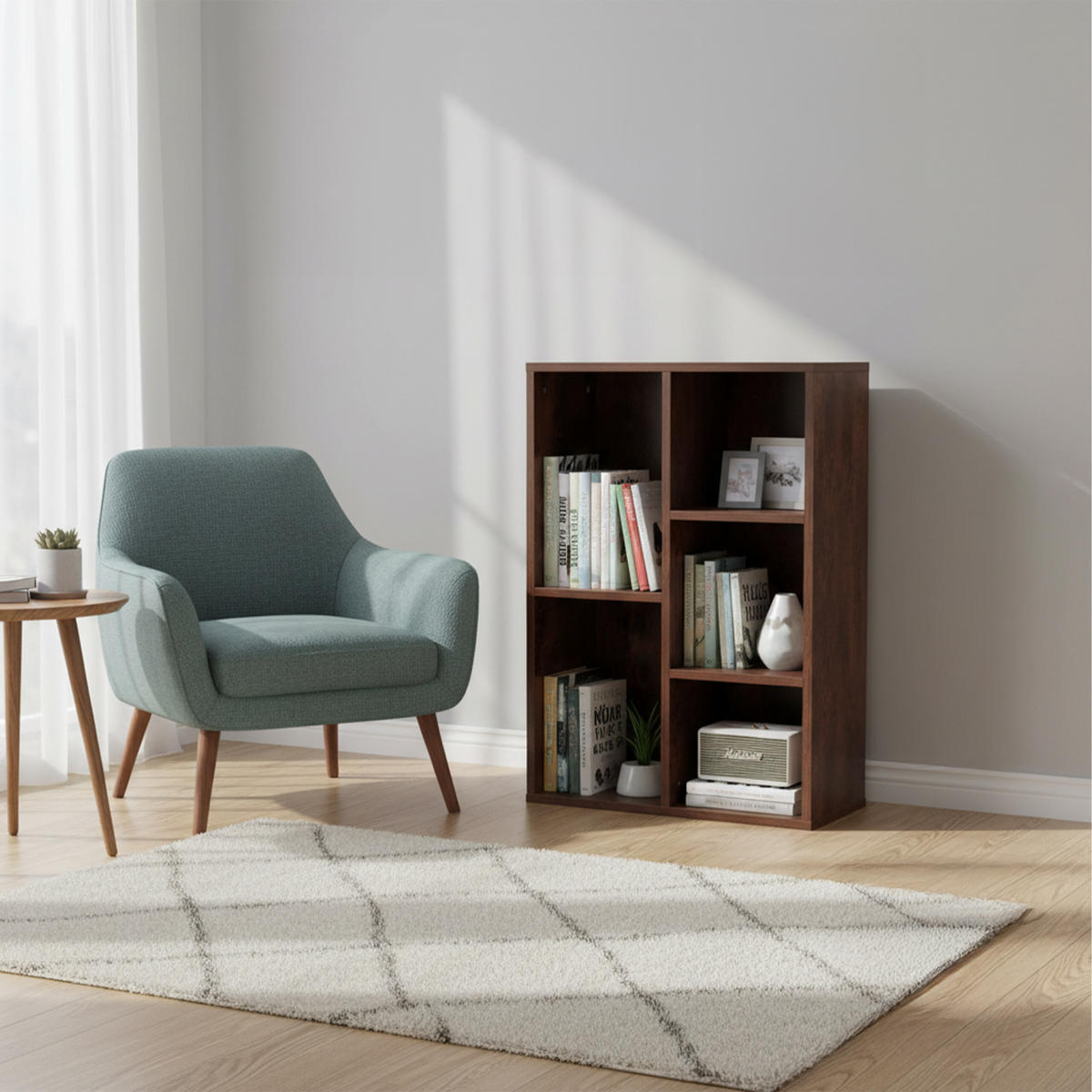 BÜCHERREGAL - Dunkelbraun, Holzwerkstoff (50/80/24cm) - Relaxdays