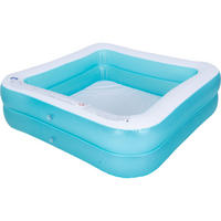 SUNCLUB Planschbecken aufblasbarer 2-Ring Pool, viereckig, 145x145x45 cm - Blau, Kunststoff (145/145cm) - Avenli