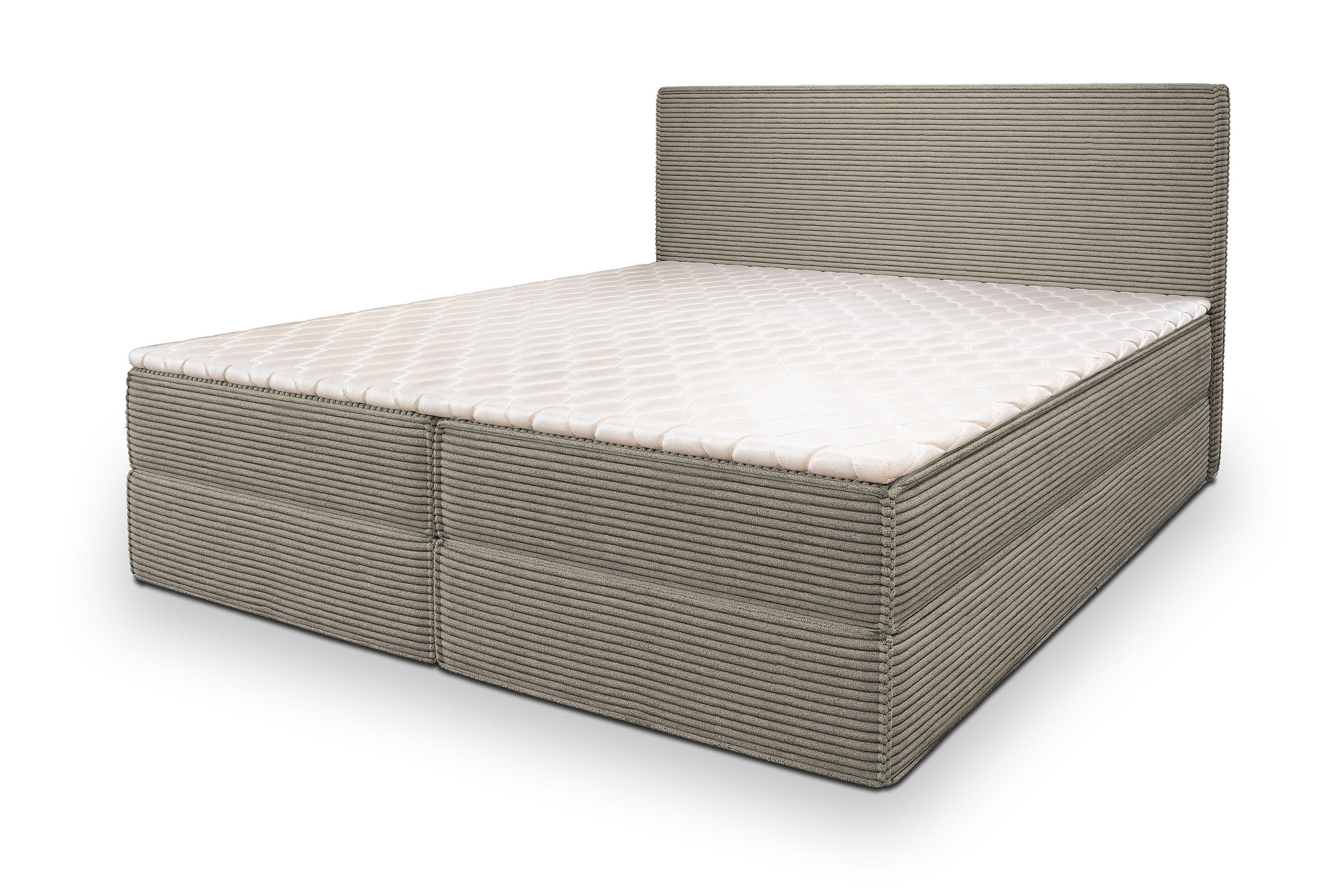 BOXBETT PELLIO 180x200 cm mit Matratze und Topper - Beige - Beige, Holz (180/200cm) - MASSENO