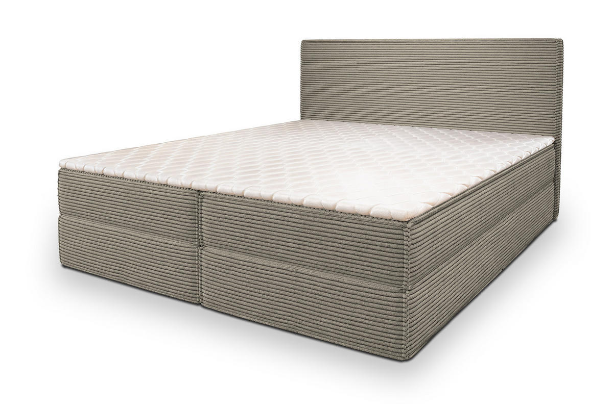 BOXBETT PELLIO 180x200 cm mit Matratze und Topper - Beige - Beige, Holz (180/200cm) - MASSENO