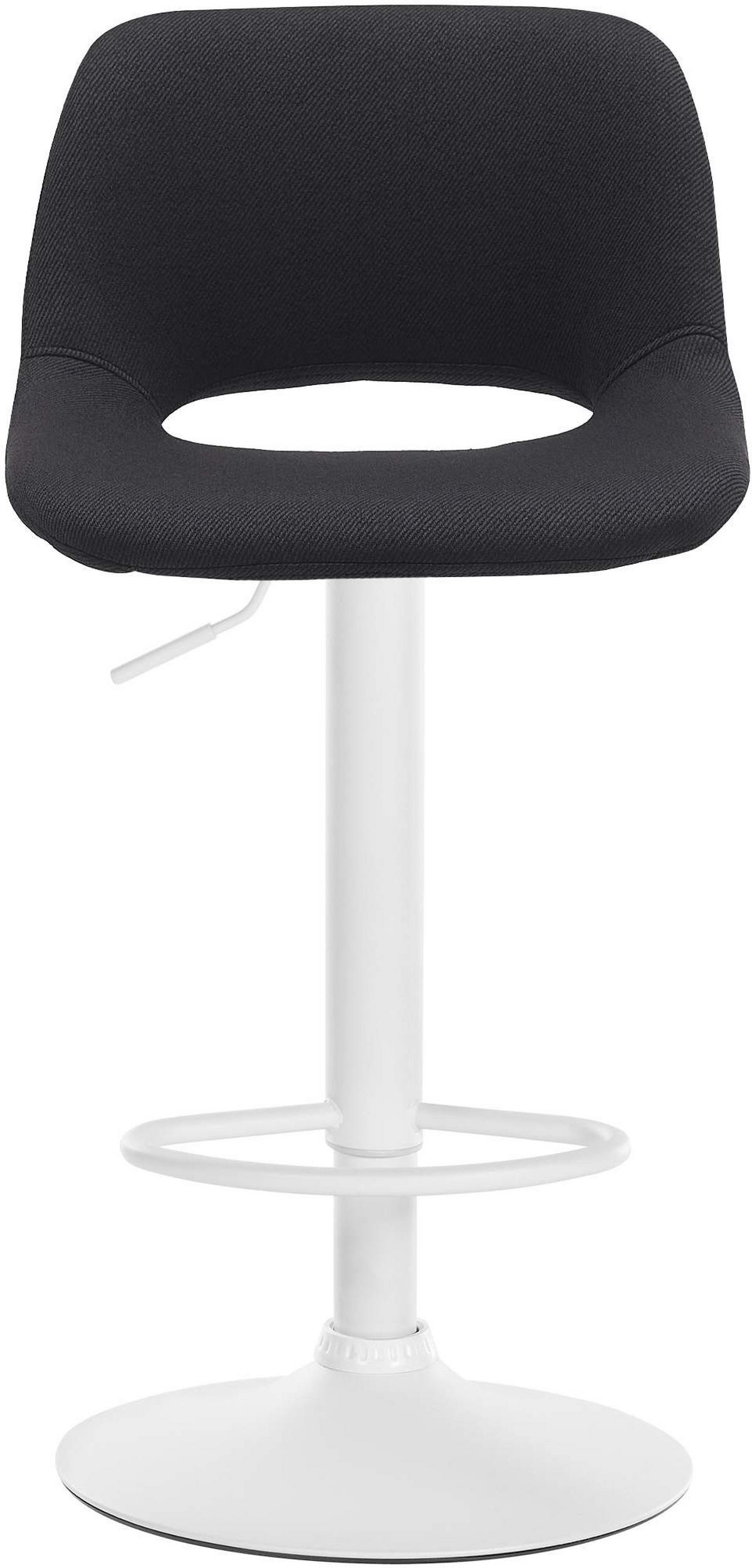 BARHOCKER 2er-Set JAKSON Schwarz Stoff Weiß - Schwarz, Textil/Metall (42/86/46cm) - DELUKE