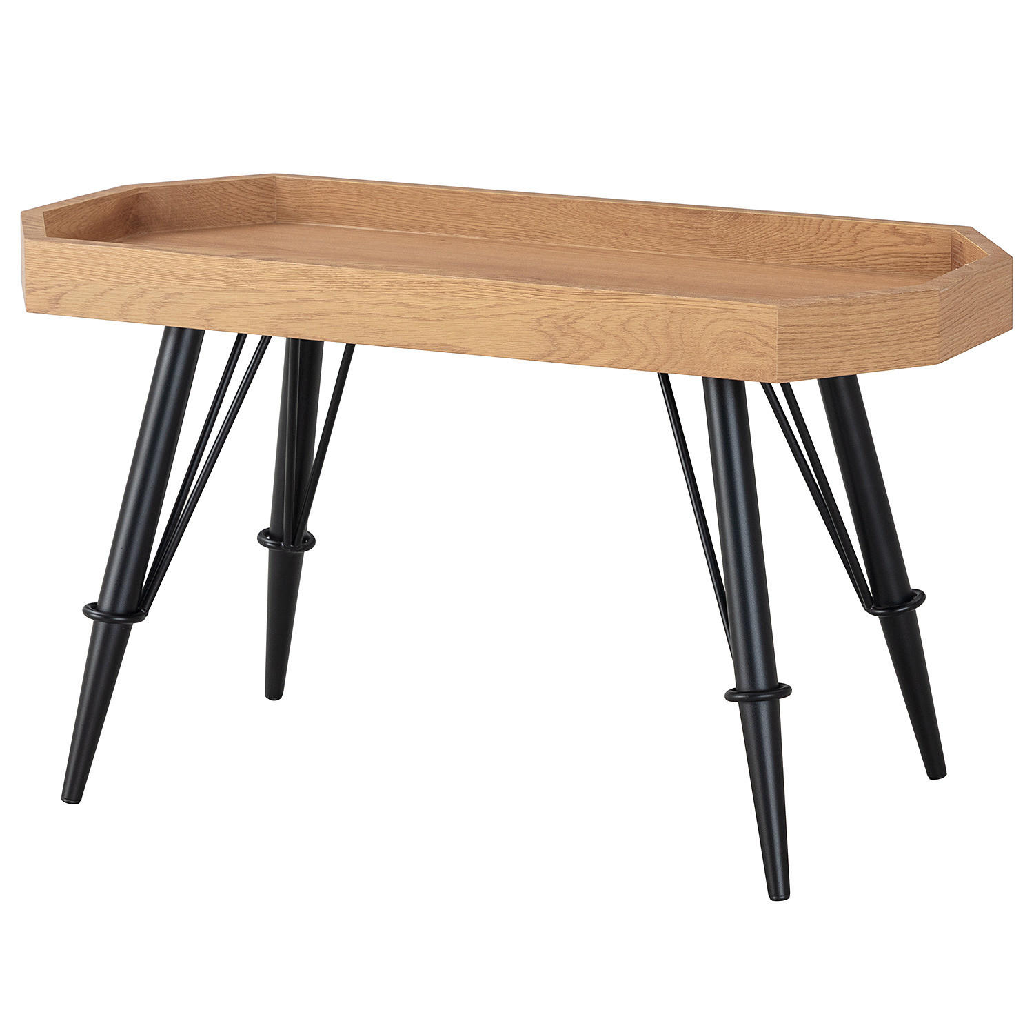 COUCHTISCH - Holzwerkstoff / Metall - Eichefarben/Schwarz, Holzwerkstoff/Metall (40/80/43cm) - home24