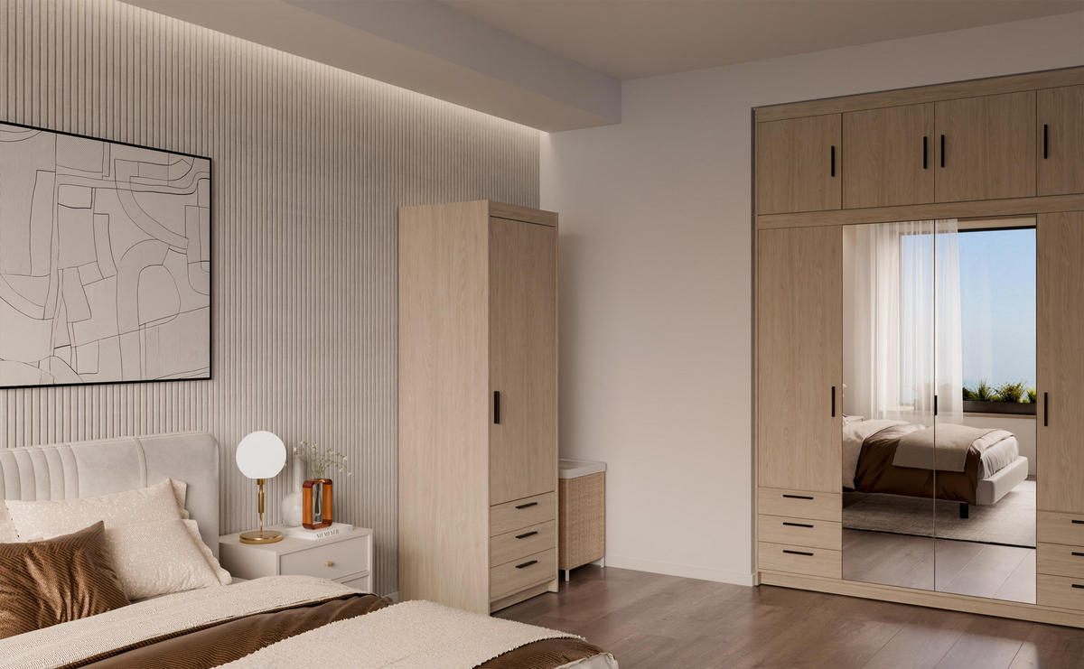 KLEIDERSCHRANK Storicos Geölte Eiche 59,9/190,5/53 cm - 1T3S Modern mit Schubladen - Eichefarben, Holzwerkstoff/Kunststoff (59.9/190.5/53cm) - AX Living