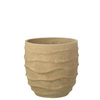 BLUMENTOPF WELLE + AUßENBEREICH SAND Beige - Beige, Stein (34.5/34cm) - J-Line