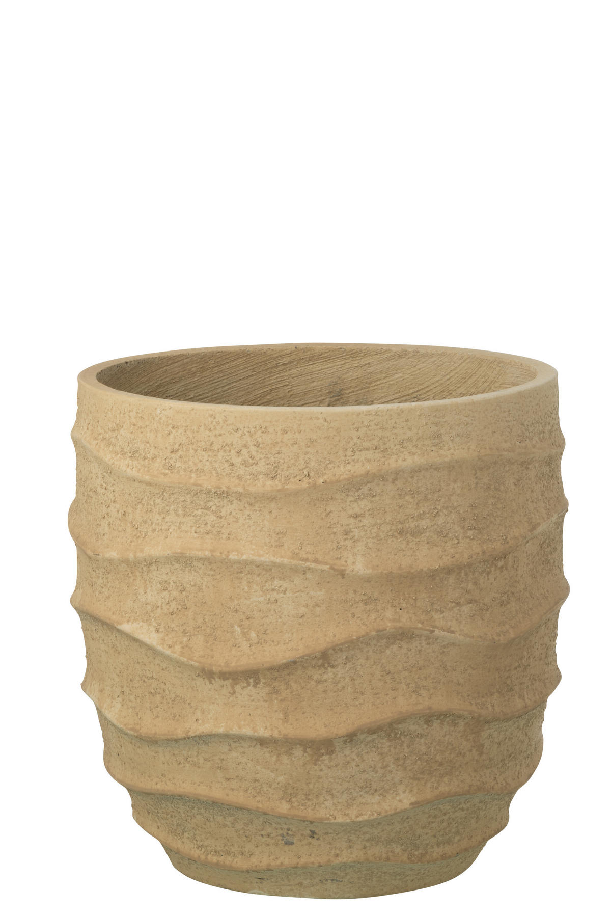 BLUMENTOPF WELLE + AUßENBEREICH SAND Beige - Beige, Stein (34.5/34cm) - J-Line