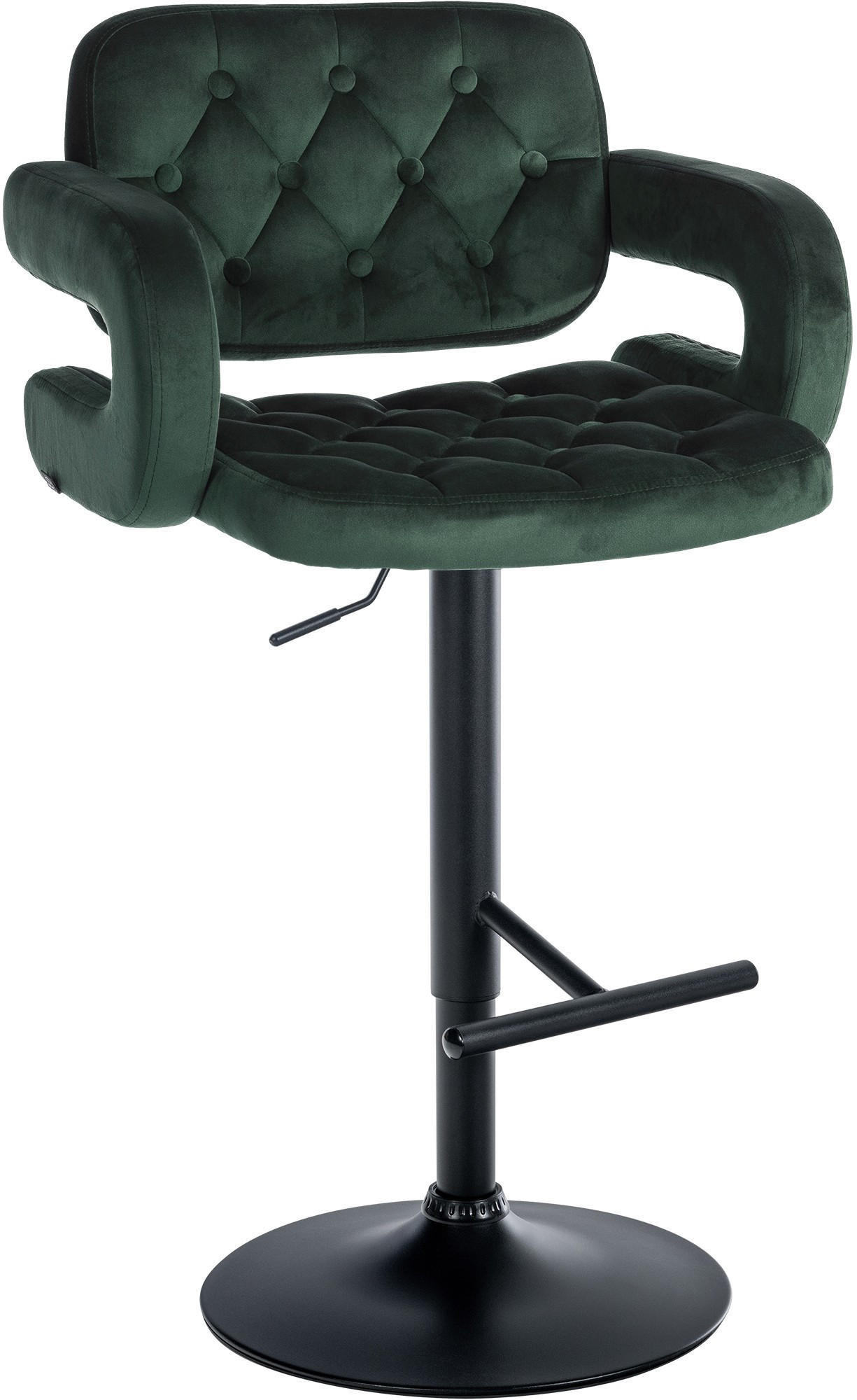 BARHOCKER Samt dunkelgrün - Dunkelgrün/Schwarz, Textil (62/103/55cm) - CLP