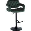 BARHOCKER Samt dunkelgrün - Dunkelgrün/Schwarz, Textil (62/103/55cm) - CLP