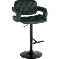 BARHOCKER Samt dunkelgrün - Dunkelgrün/Schwarz, Textil (62/103/55cm) - CLP