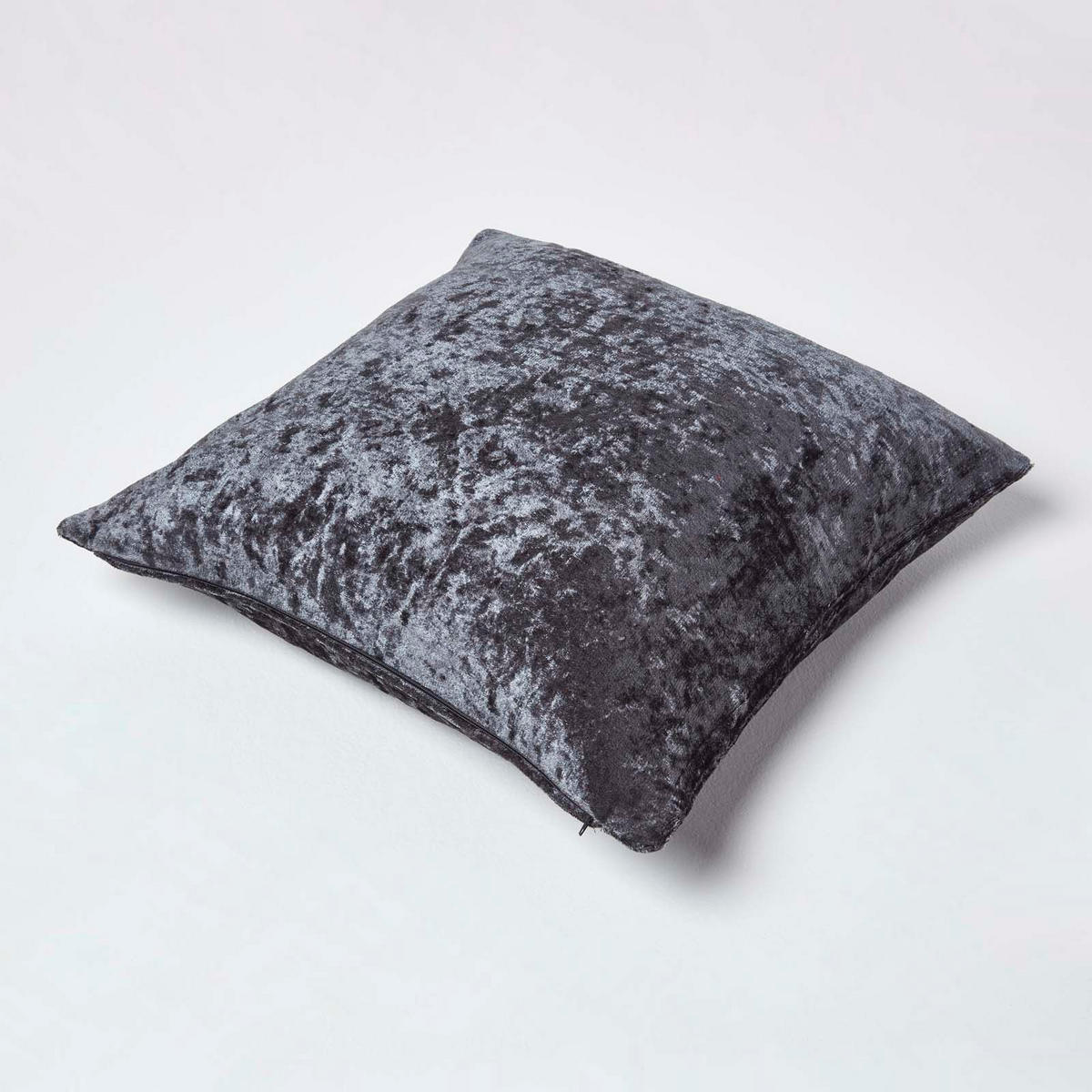 KISSENHÜLLE Pannesamt dunkelgrau 45/45 cm - Dunkelgrau, Textil (45/45cm) - Homescapes
