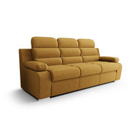 SCHLAFSOFA AMBER, mit Schlaffunktion und Bettkasten, Farbe: Hellbraun, Velourstoff - Hellbraun, Textil (238/103/96cm) - O-Sofa