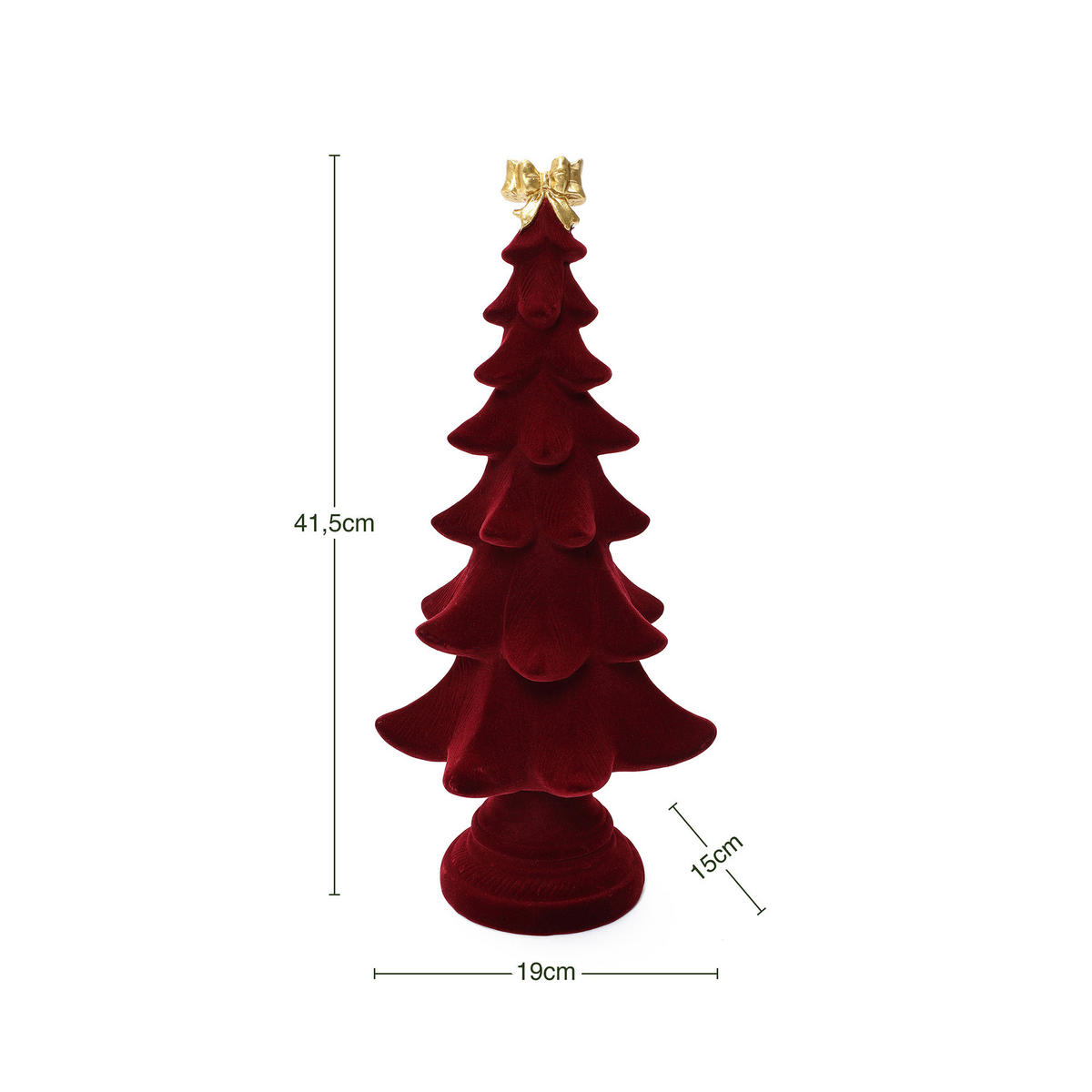 TISCH Weihnachtsbaum HTHD0181 - Rot, Kunststoff (15/42/19cm) - Hometopia